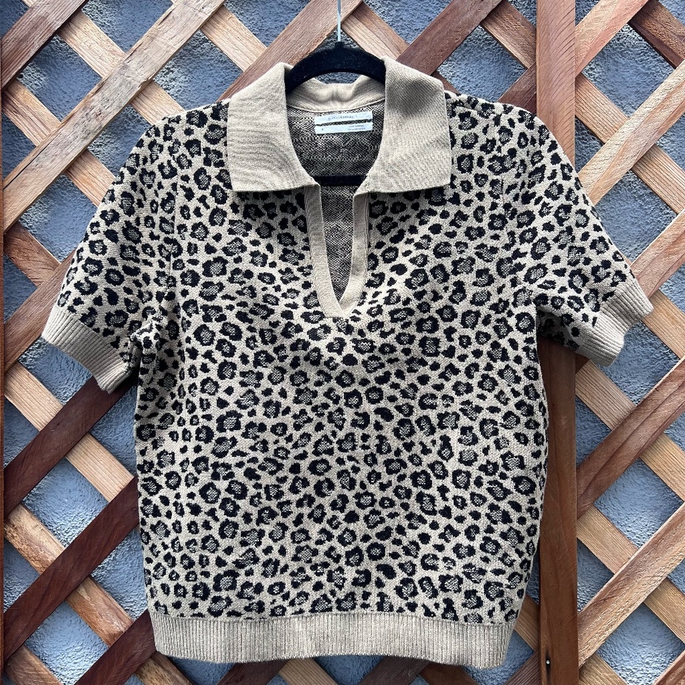 Anthropologie leopard print top